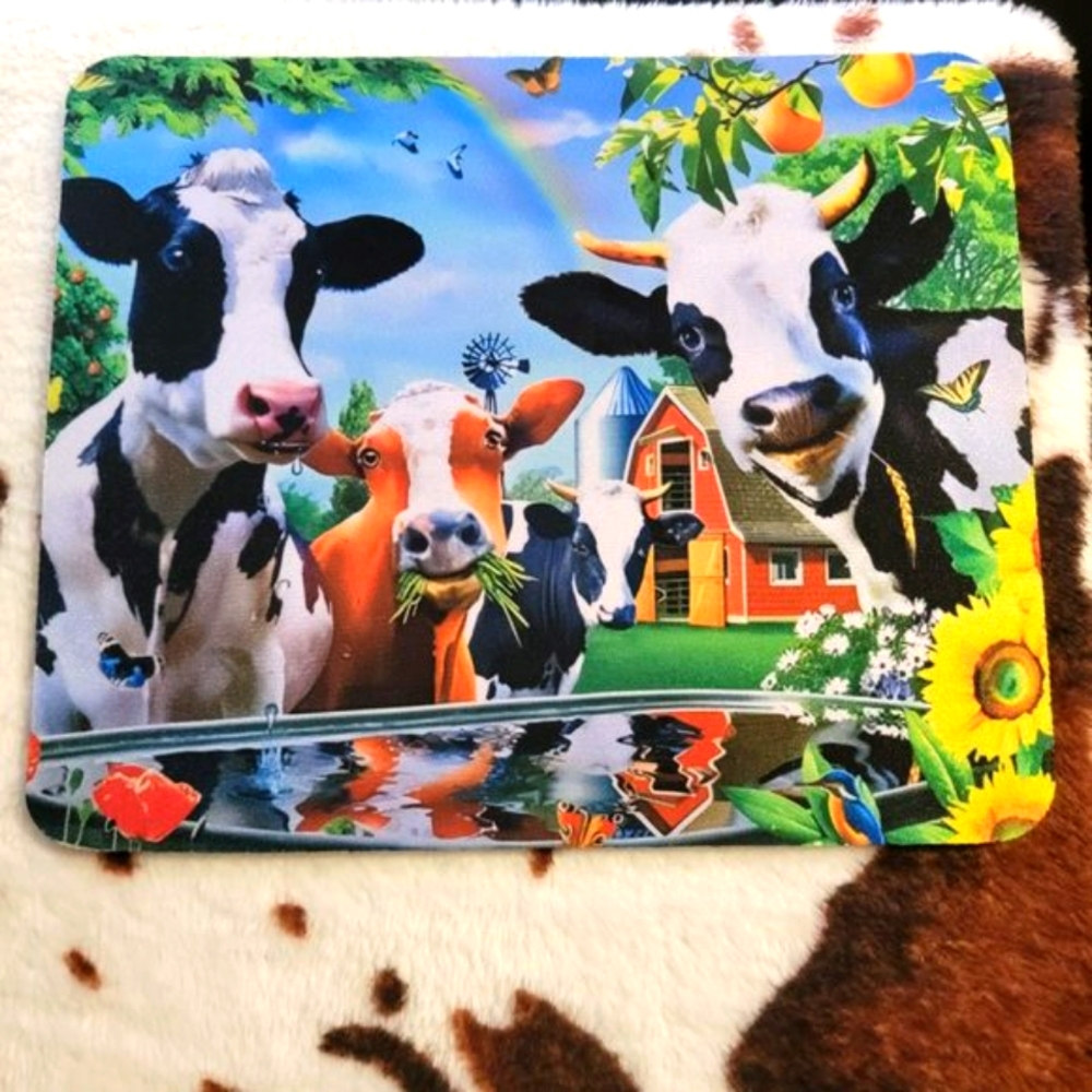 Cows On The Farm Mouse Pad
